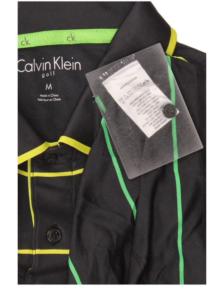 Calvin Klein Ανδρικό πουκάμισο γκολφ πόλο με μεσαίο μαύρο ριγέ πολυεστέρα