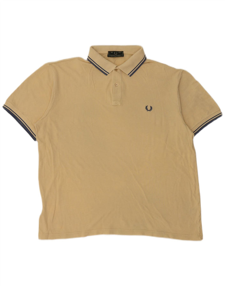 Fred Perry Ανδρικό πουκάμισο πόλο XL κίτρινο βαμβακερό