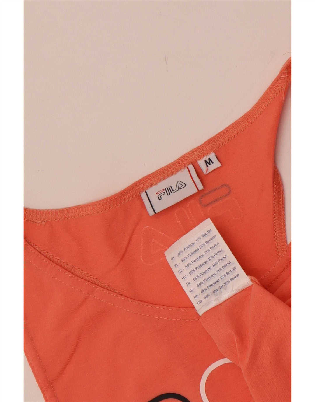 Fila Γυναικείο γραφικό γιλέκο Crop Top UK 12 μεσαίο πορτοκαλί πολυεστέρας