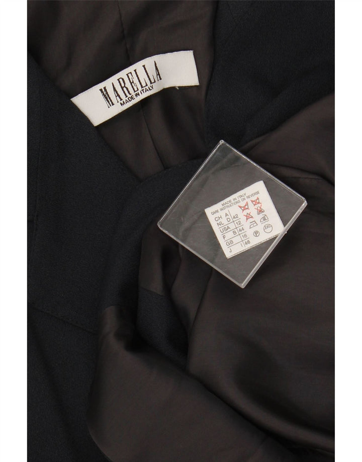 MARELLA Γυναικείο σακάκι με 4 κουμπιά σακάκι UK 16 μεγάλο navy μπλε βισκόζη