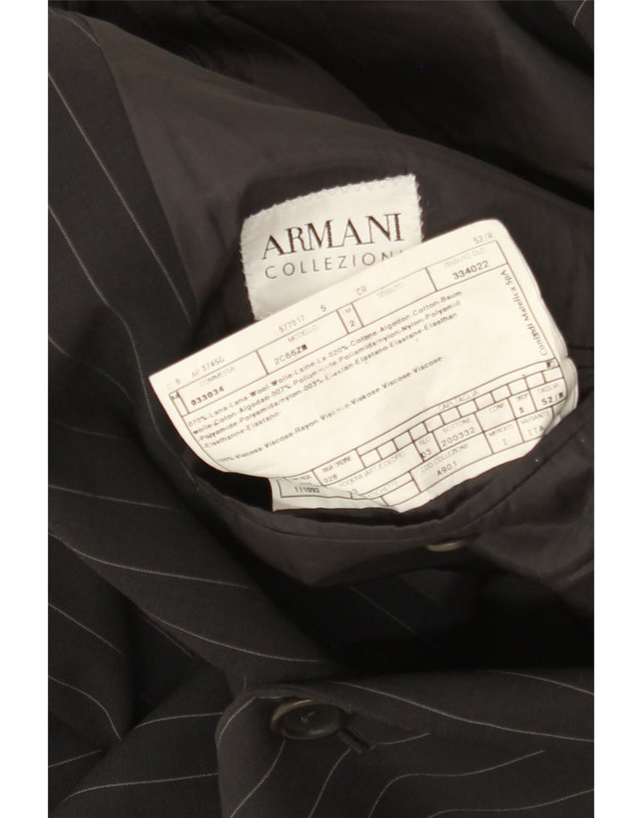 Armani Collezioni Ανδρικό σακάκι με 3 κουμπιά σακάκι IT 52 Large Black Pinstripe