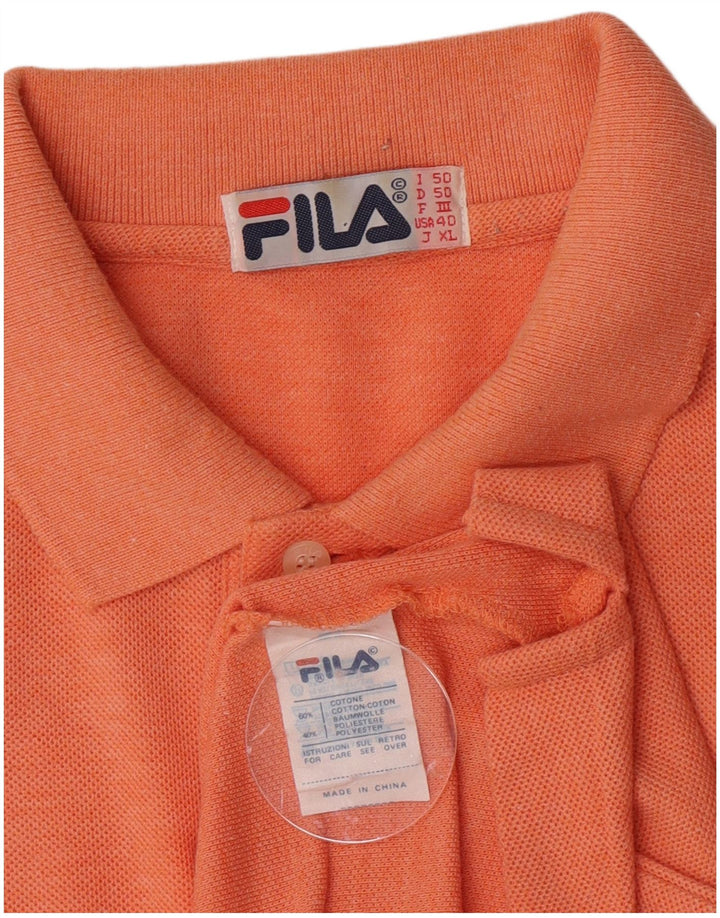 Fila Ανδρικό Πόλο Μπλουζάκι IT 50 Βαμβακερό μεσαίο πορτοκαλί