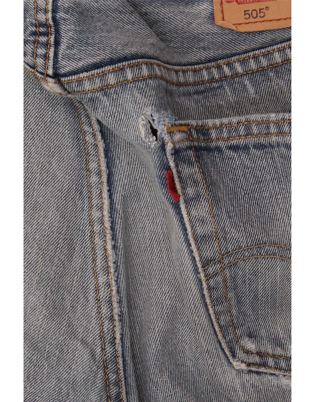 Levi's Mens 505 Distressed Straight Jeans W34 L32 Μπλε βαμβακερό