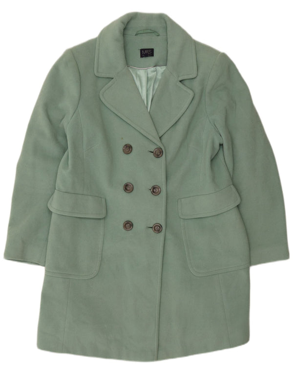 Marks & Spencer Γυναικείο παλτό με διπλό στήθος UK 16 Large Green Wool