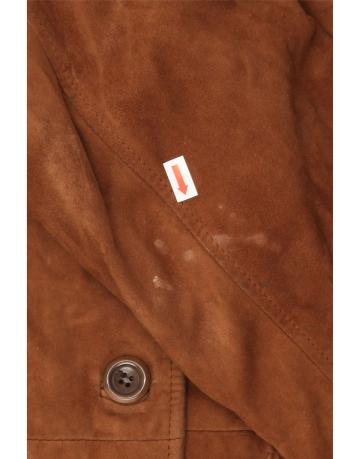 MABRUN Womens Suede Jacket IT 44 Medium Brown Leather Vintage Mabrun and Second-Hand Mabrun from Messina Hembry 