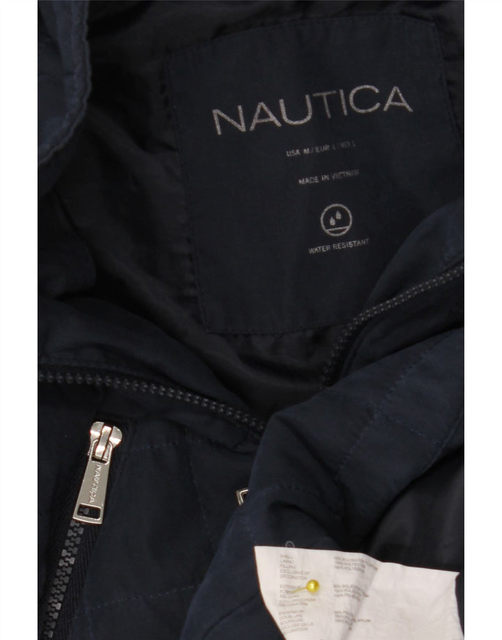 NAUTICA Γυναικείο παλτό με κουκούλα UK 14 Large Navy Blue Polyester
