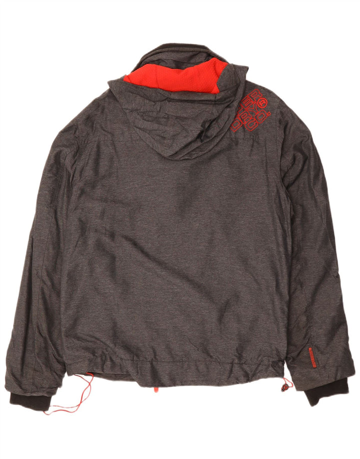 Ανδρικό μπουφάν SUPERDRY με κουκούλα αντιανεμικό UK 38 Medium Grey Polyester