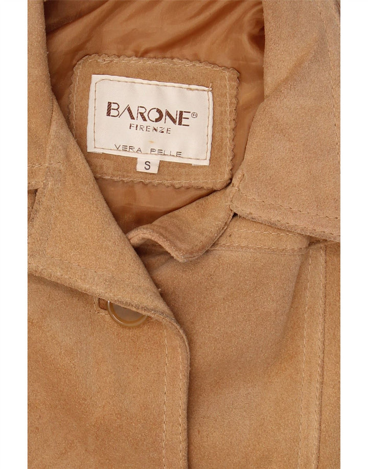 Barone Γυναικείο Suede Jacket UK 10 Small Beige Leather