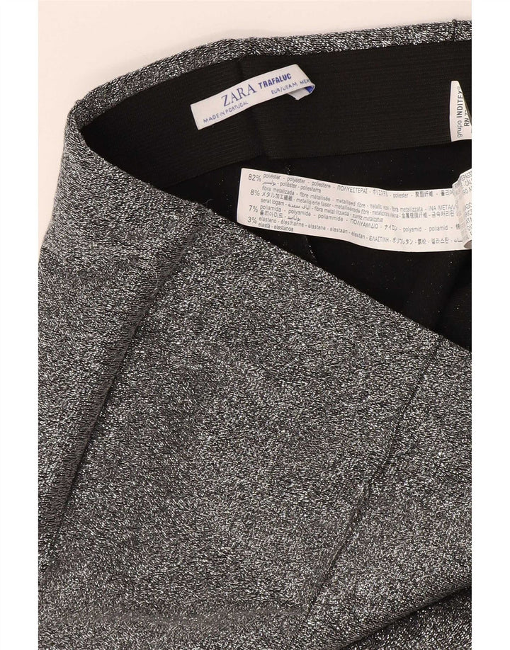 Zara Γυναικείο Trafaluc Bootcut Παντελόνι Casual Medium W28 L30 Ασημί