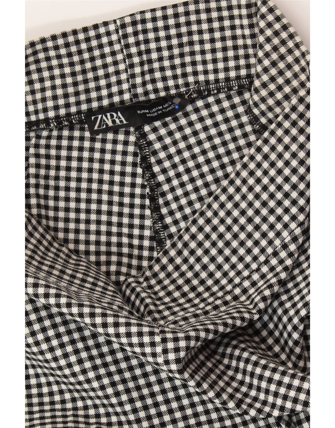 ZARA Γυναικείο παντελόνι Chino Bootcut Medium W28 L26 Μαύρο Gingham
