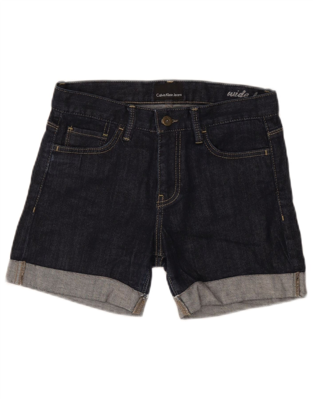 Γυναικείο τζιν σορτς με φαρδύ πόδι Calvin Klein W28 Medium Navy Blue