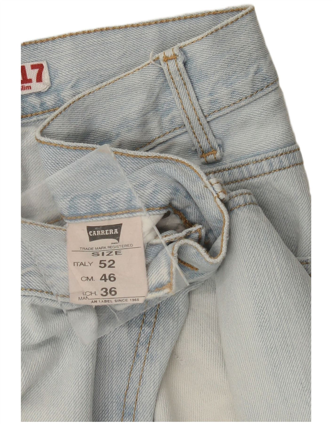 CARRERA Mens 717 Distressed Slim Jeans IT 52 XL W36 L34 Μπλε βαμβακερό