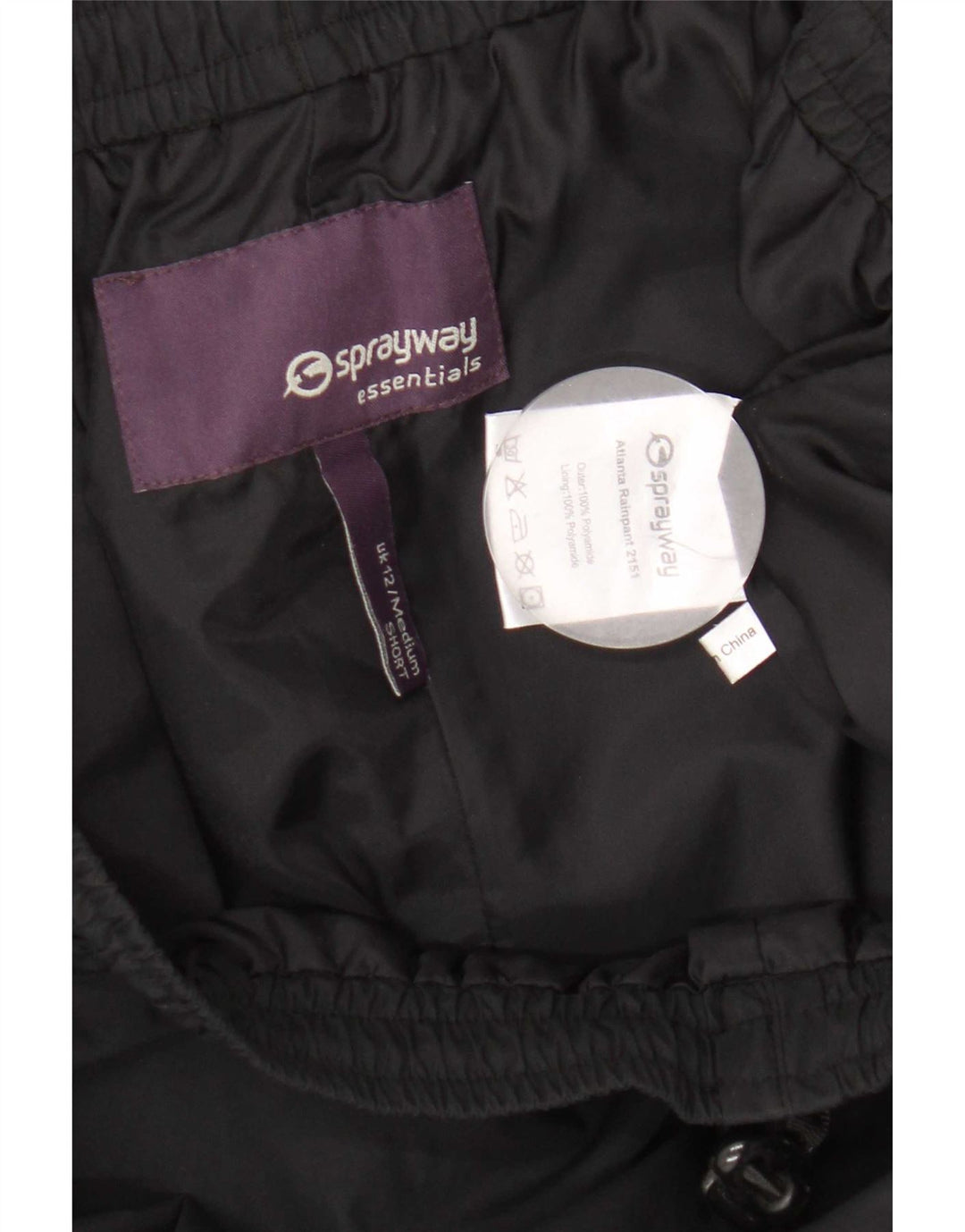 Sprayway Γυναικεία φόρμα παντελόνι UK 12 Medium Black Nylon