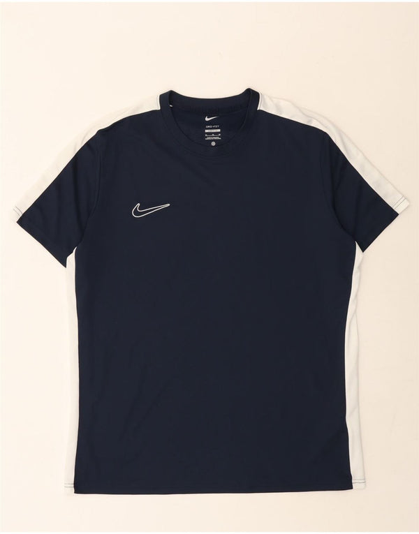 Ανδρικό T-shirt Nike Dri Fit Slim Fit Top XL Navy Blue Colorblock Πολυεστέρας