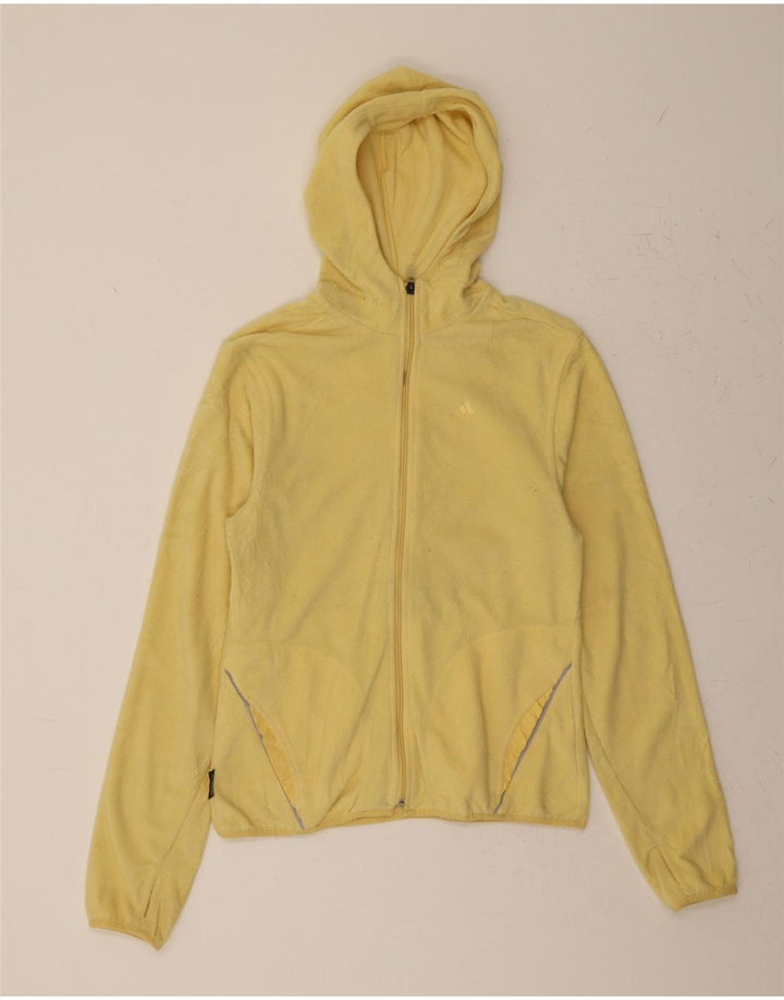 ADIDAS Womens Hooded Fleece Jacket UK 16 Large Yellow Polyester Vintage Adidas and Second-Hand Adidas from Messina Hembry 
