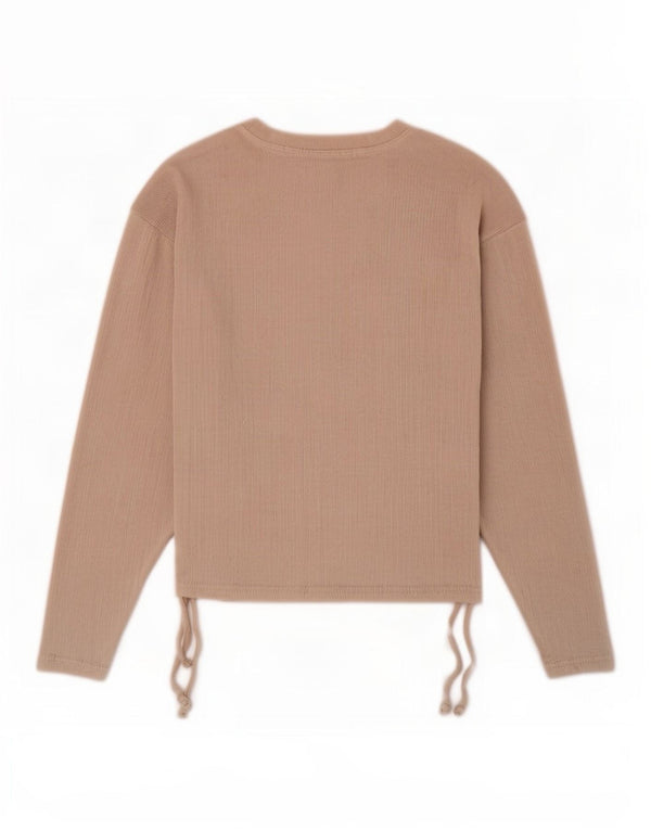 Zara Γυναικείο τοπ μακρυμάνικο UK 10 Small Beige Polyester