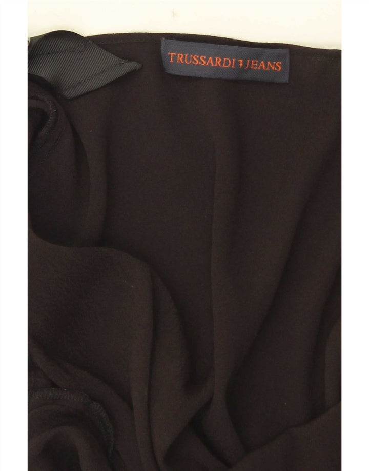 Trussardi Womens Off Shoulder Top IT 48 XL Black Viscose