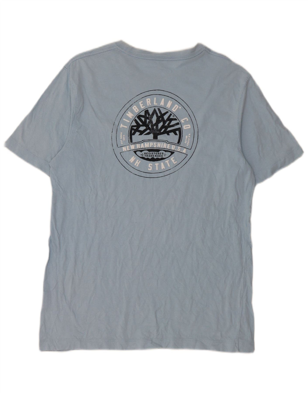 TIMBERLAND Ανδρικό γραφικό T-Shirt Top Μεσαίο Μπλε Βαμβακερό