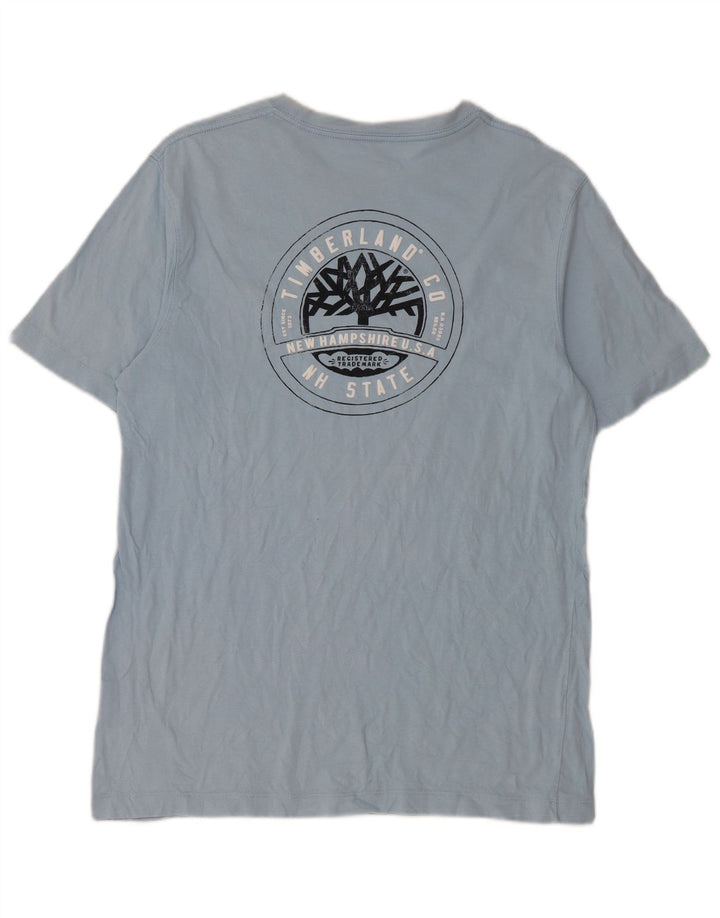 TIMBERLAND Ανδρικό γραφικό T-Shirt Top Μεσαίο Μπλε Βαμβακερό
