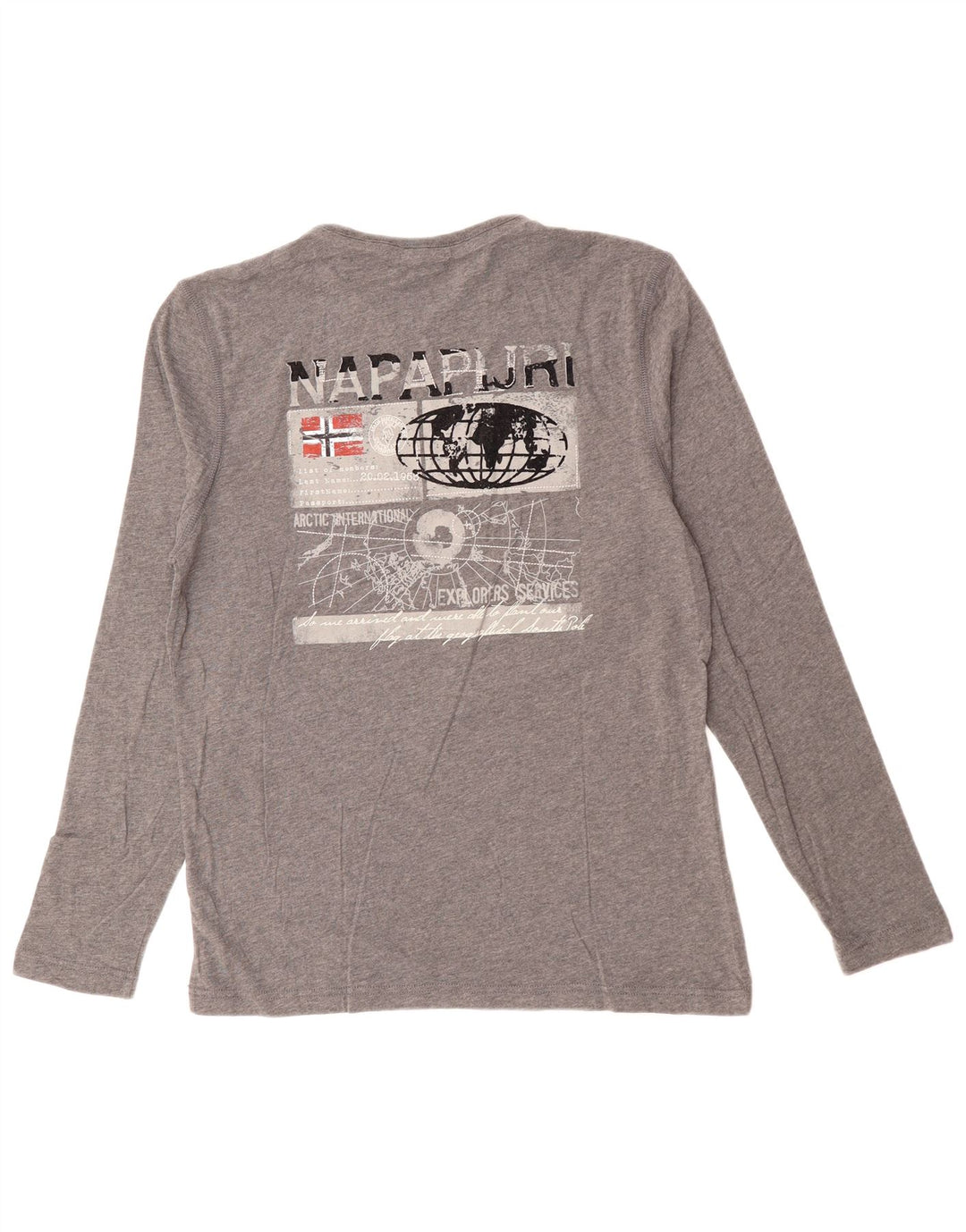 NAPAPIJRI Ανδρικό γραφικό τοπ Μακρυμάνικο Μεσαίο Γκρι