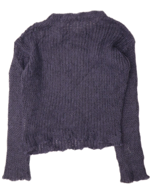 Trussardi γυναικείο Crop Boat Neck Jumper πουλόβερ UK 10 Small Navy Blue