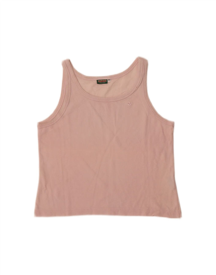 INVICTA Womens Crop Vest Top UK 12 Medium Pink Cotton Vintage Invicta and Second-Hand Invicta from Messina Hembry 
