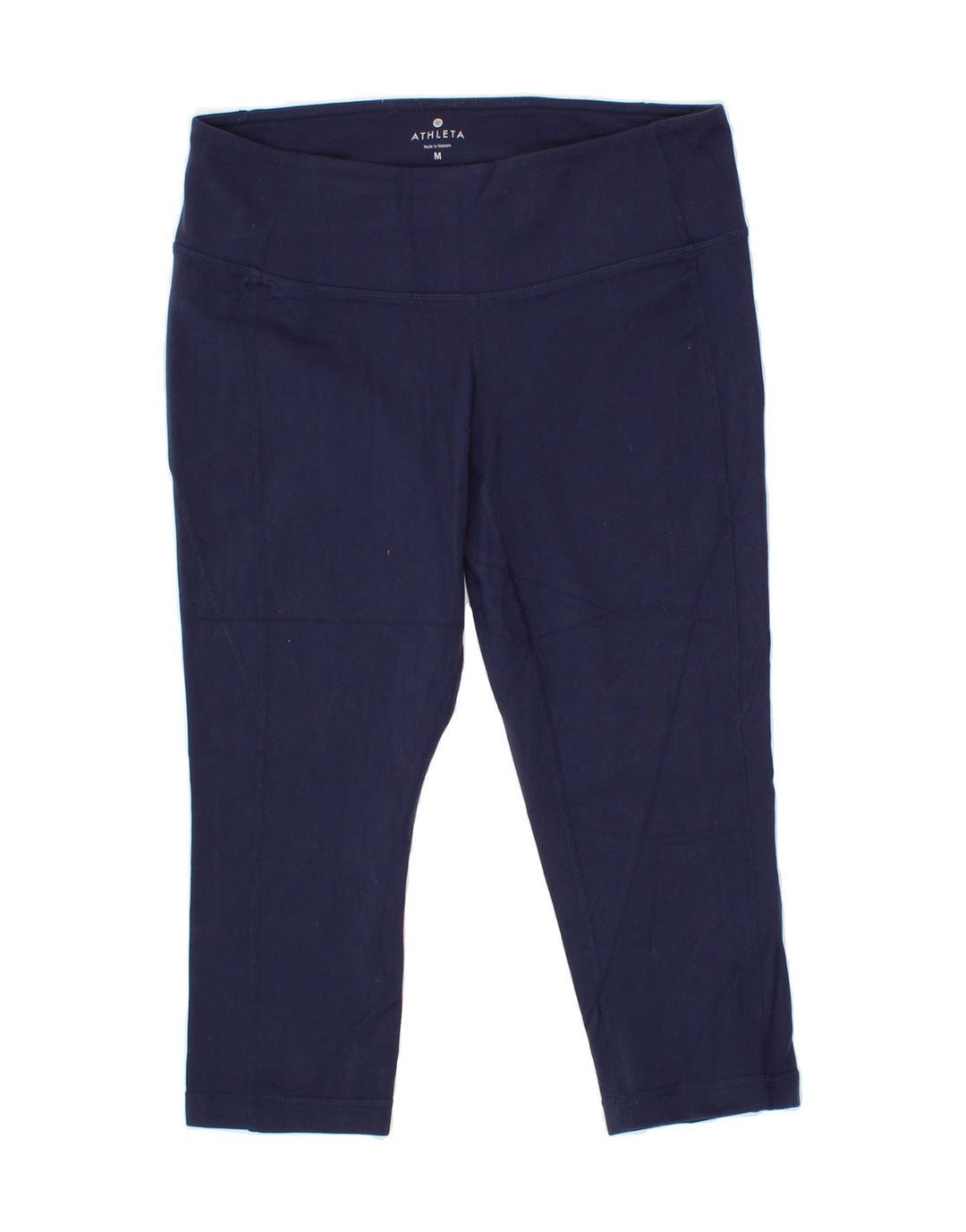 ATHLETA Womens Capri Leggings UK 12 Medium Navy Blue Nylon Vintage Athleta and Second-Hand Athleta from Messina Hembry 