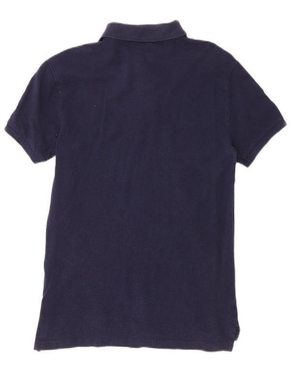 Polo Ralph Lauren Ανδρικό γραφικό πουκάμισο πόλο με λεπτή εφαρμογή, μεσαίο μπλε βαμβακερό