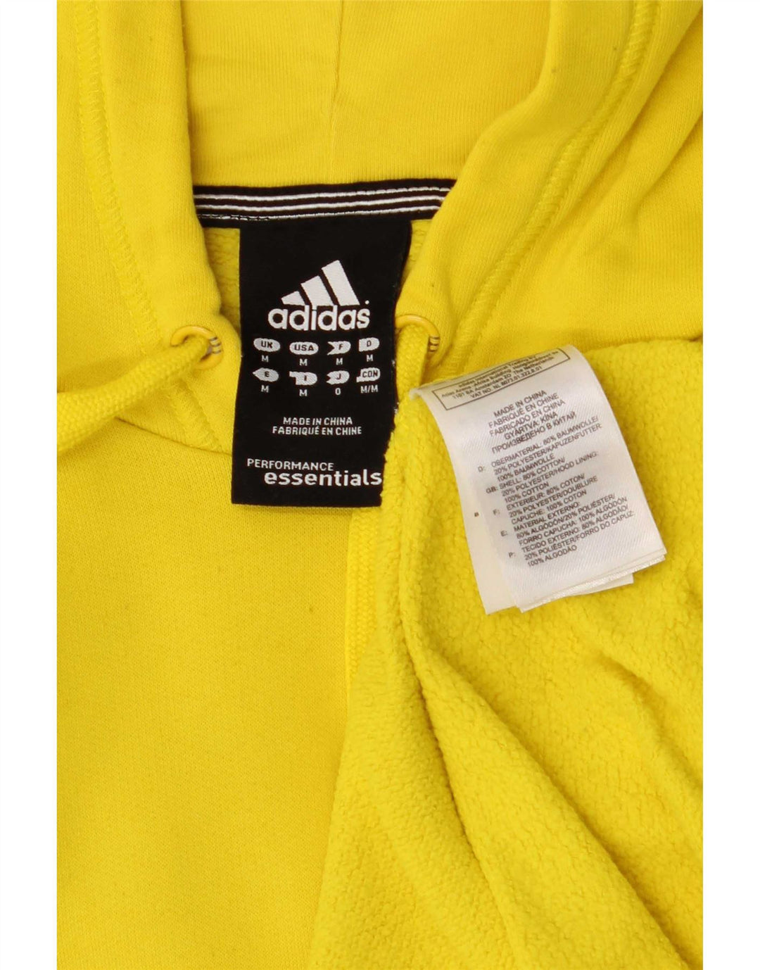 Ανδρικό γραφικό κουκούλα Adidas, μεσαίο κίτρινο πολυεστέρας