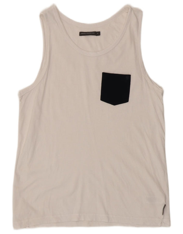 Γυναικείο γιλέκο γαλλικής σύνδεσης UK 18 XL White Colourblock Βαμβακερό