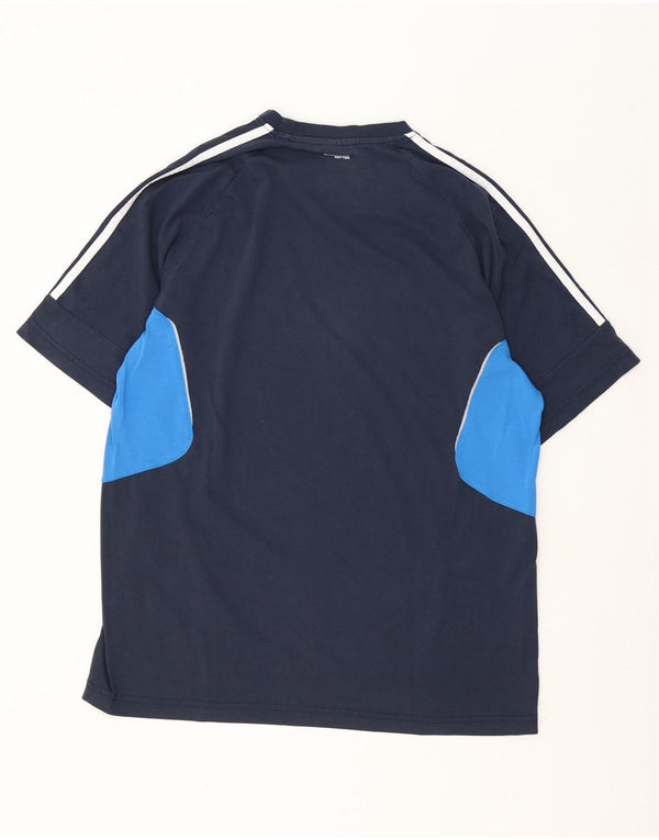 Ανδρικό T-Shirt Climalite Adidas Top Medium Navy Blue Colourblock Βαμβακερό