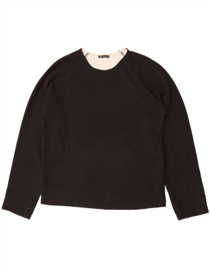 Zara Γυναικεία φούτερ μεγάλου μεγέθους Jumper UK 16 Large Black Polyester