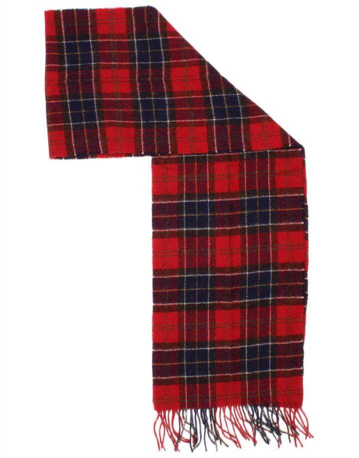 Barbour Ανδρικό Ορθογώνιο Κασκόλ One Size Κόκκινο Καρό Μαλλί Classic