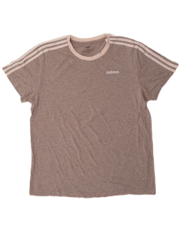 Adidas Γυναικείο T-Shirt Top UK 12/14 μεσαίο γκρι βαμβακερό