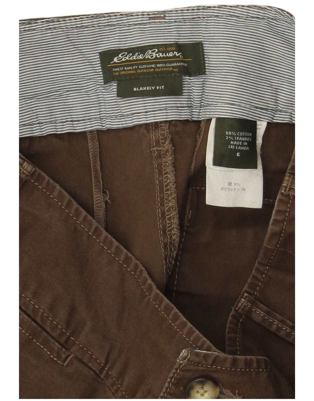 EDDIE BAUER Γυναικείο σορτς chino με blakely εφαρμογή US 6 μεσαίου μεγέθους W30 καφέ βαμβακερό