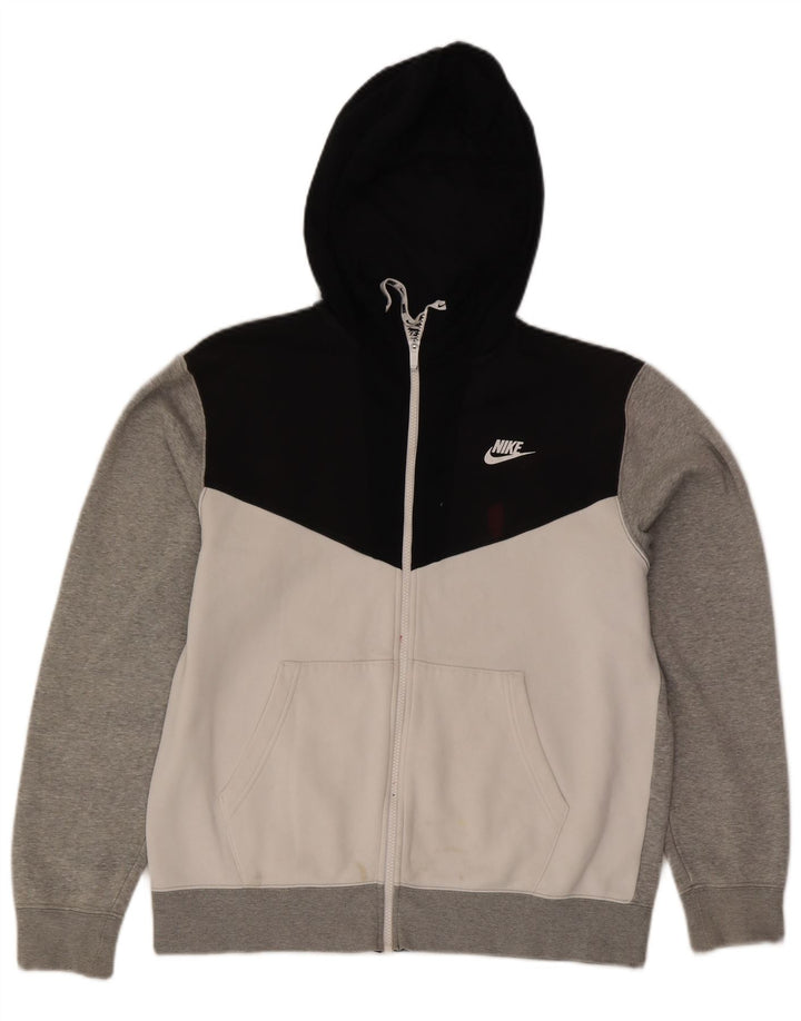 Ανδρικό πουλόβερ Nike με φερμουάρ με κουκούλα σε μεσαίο γκρι βαμβακερό χρώμα