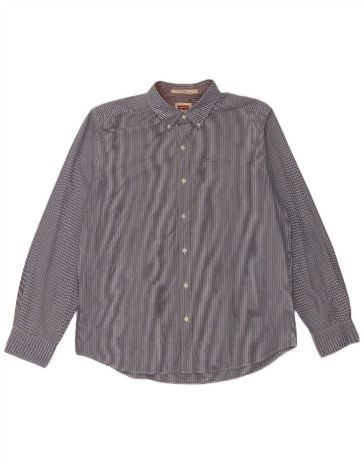 Ανδρικό πουκάμισο Levi's Standard Fit XL Μπλε ριγέ βαμβακερό