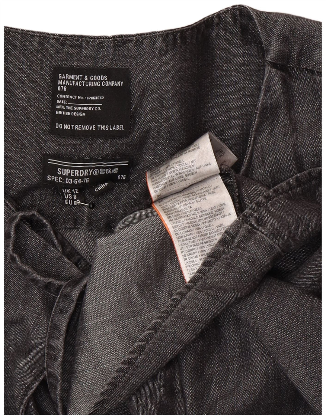 Superdry Γυναικείο μακρυμάνικο φόρεμα A-Line UK 12 Medium Grey Lyocell