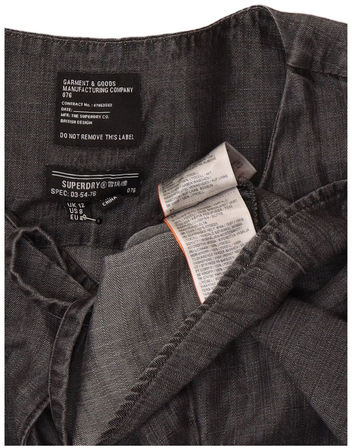 Superdry Γυναικείο μακρυμάνικο φόρεμα A-Line UK 12 Medium Grey Lyocell