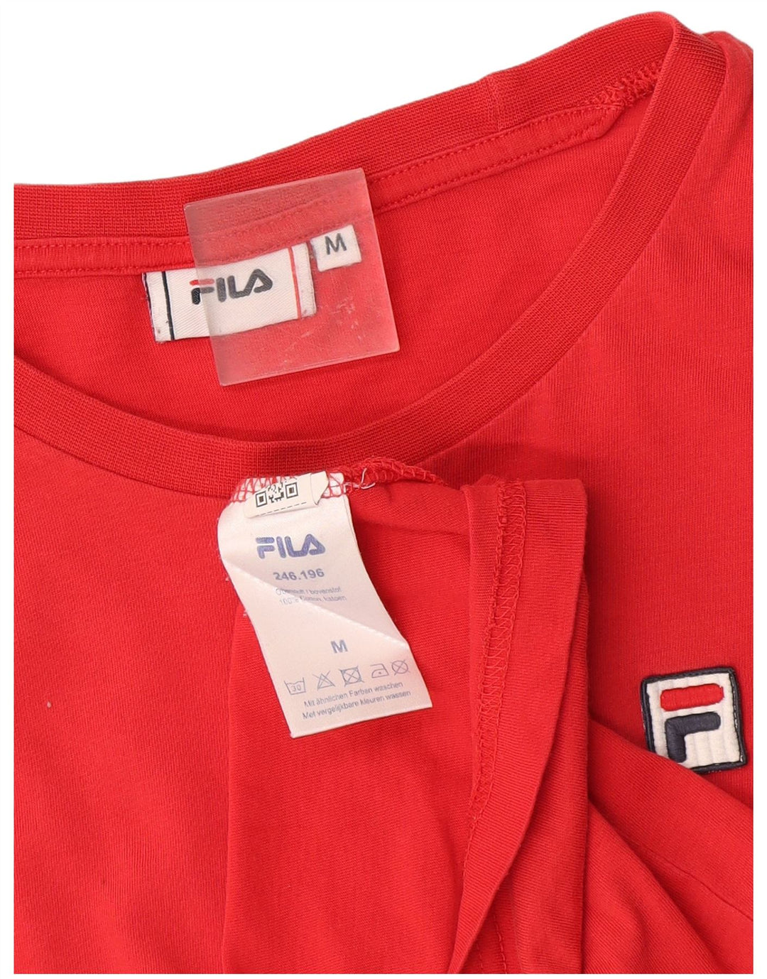 Fila Γυναικείο T-Shirt Top UK 14 μεσαίο κόκκινο βαμβακερό