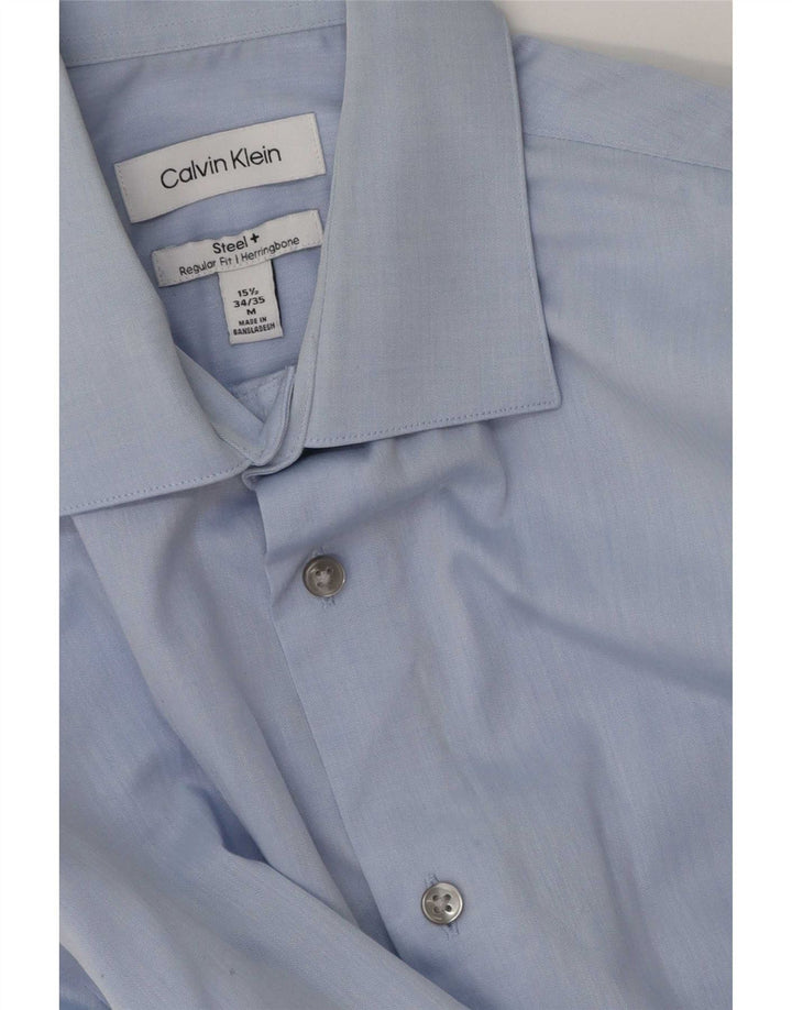 Ανδρικό πουκάμισο Calvin Klein με κανονική εφαρμογή, μέγεθος 15 1/2 Μεσαίο μπλε ψαροκόκαλο