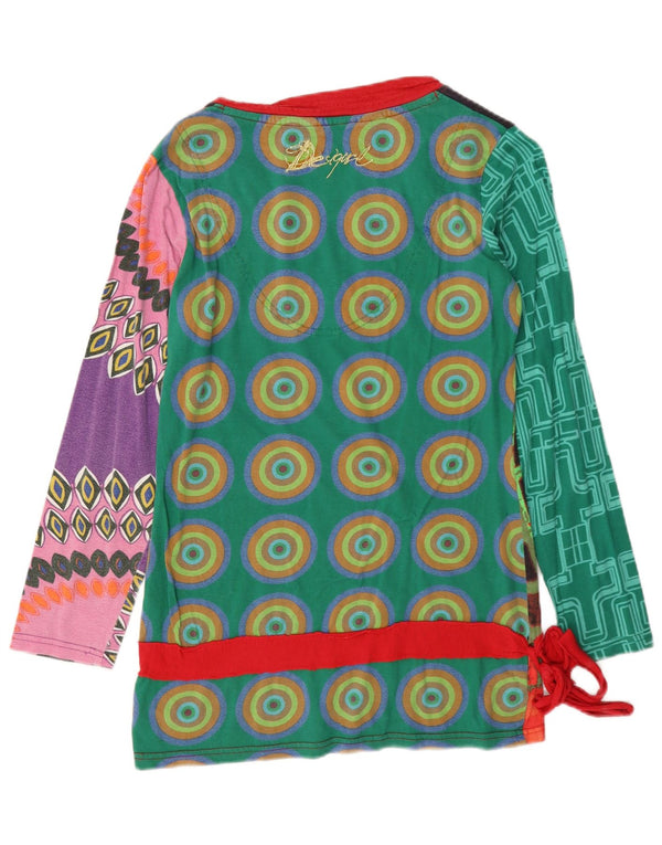 Desigual Γυναικείο μακρυμάνικο τοπ με γραφικά UK 14 Μεγάλο πολύχρωμο γεωμετρικό