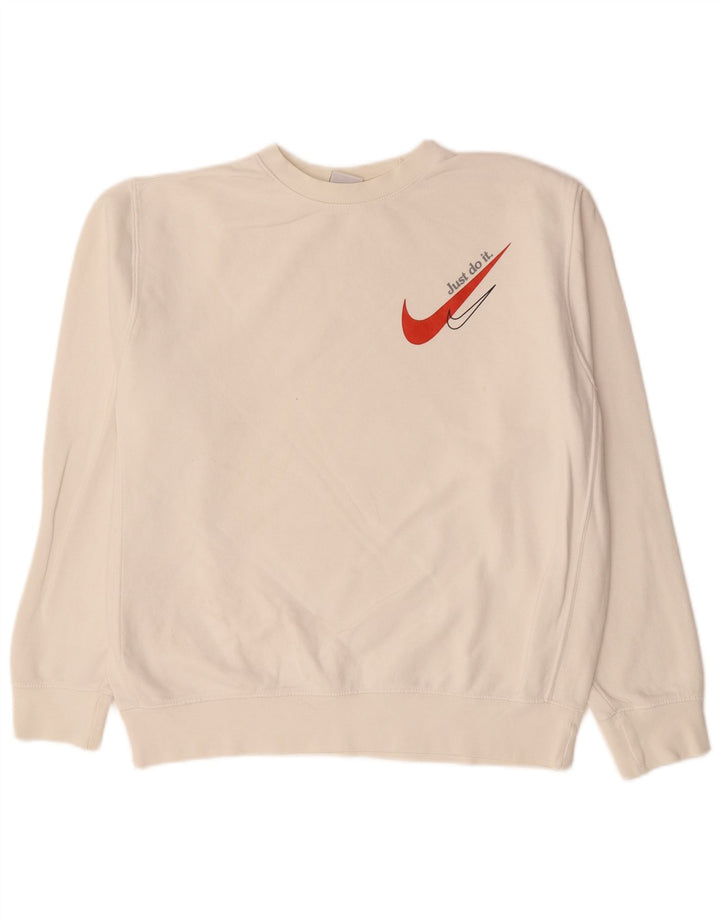 Ανδρικό φούτερ NIKE Jumper από μεσαίο λευκό βαμβακερό