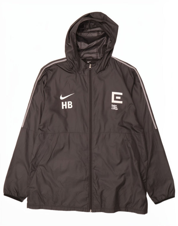 Ανδρικό μπουφάν βροχής με κουκούλα Nike UK 42 XL μαύρο πολυεστέρα