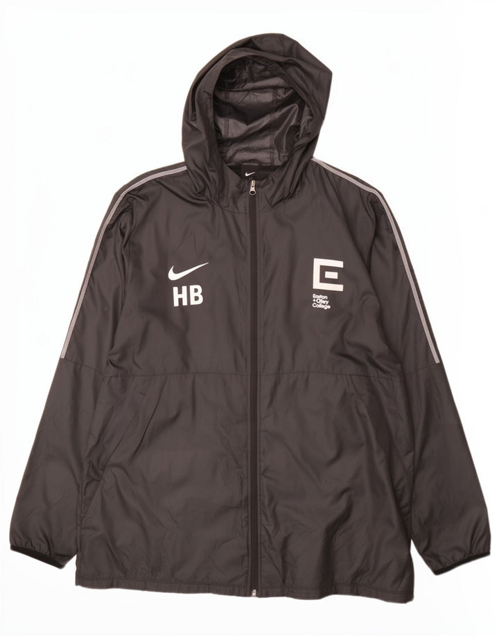 Ανδρικό μπουφάν βροχής με κουκούλα Nike UK 42 XL μαύρο πολυεστέρα