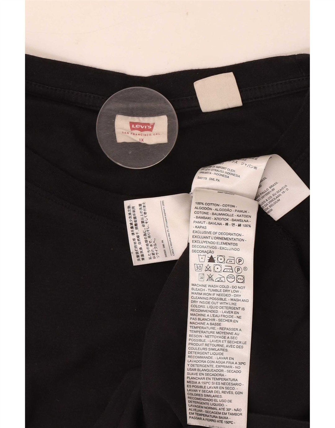 Γυναικείο τοπ Levi's μακρυμάνικο UK 18 XL μαύρο βαμβακερό