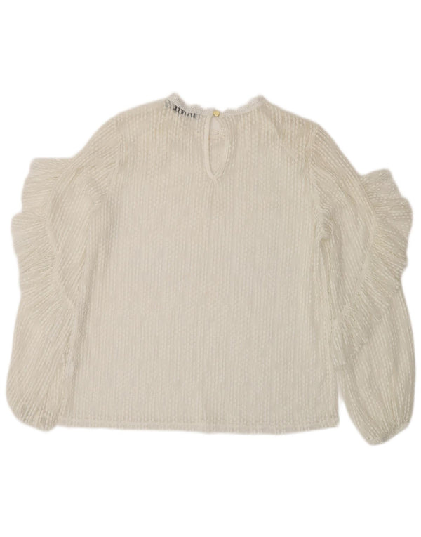 Γυναικεία μακρυμάνικη δαντέλα Oasis See Through Top UK 14 Medium White