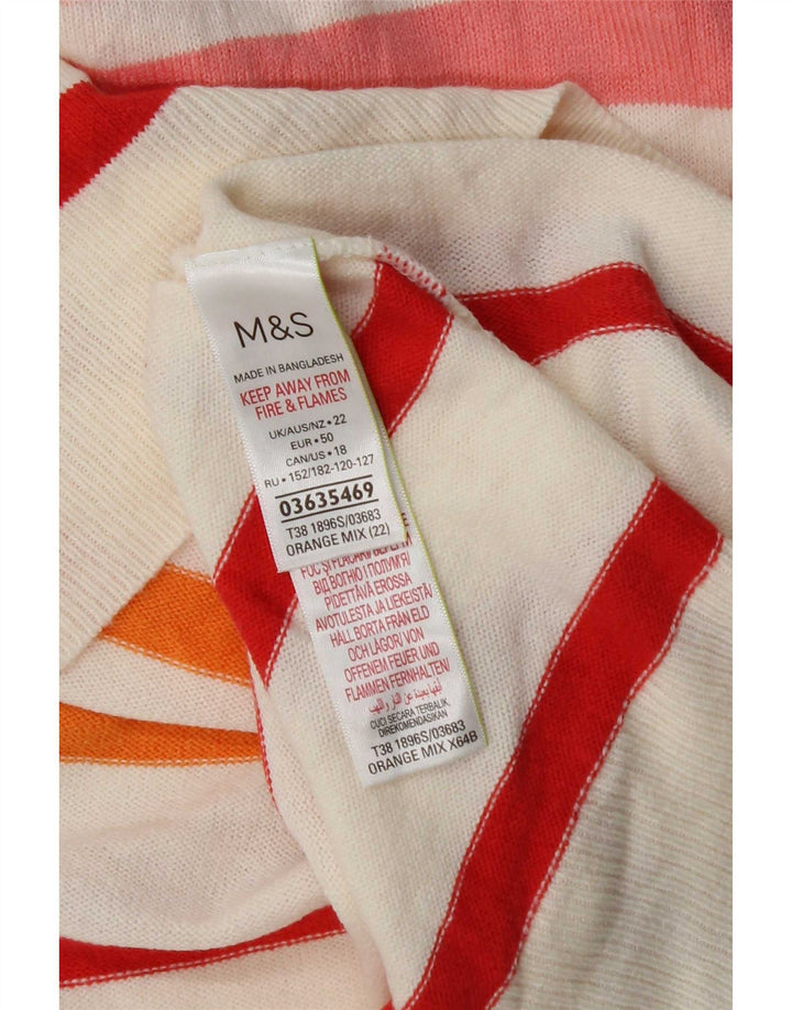 Marks & Spencer Γυναικείο πουλόβερ με λαιμόκοψη UK 22 3XL πολύχρωμο