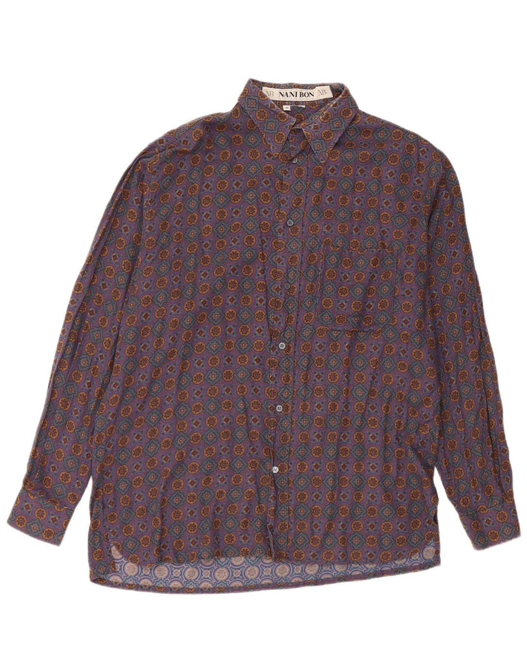 Ανδρικό πουκάμισο NANI BON Μέγεθος 40 Medium Blue Ikat