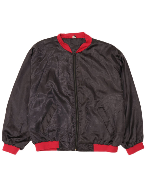 Vintage Ανδρικό Bomber Jacket UK 38 Medium Black Colourblock Polyamide